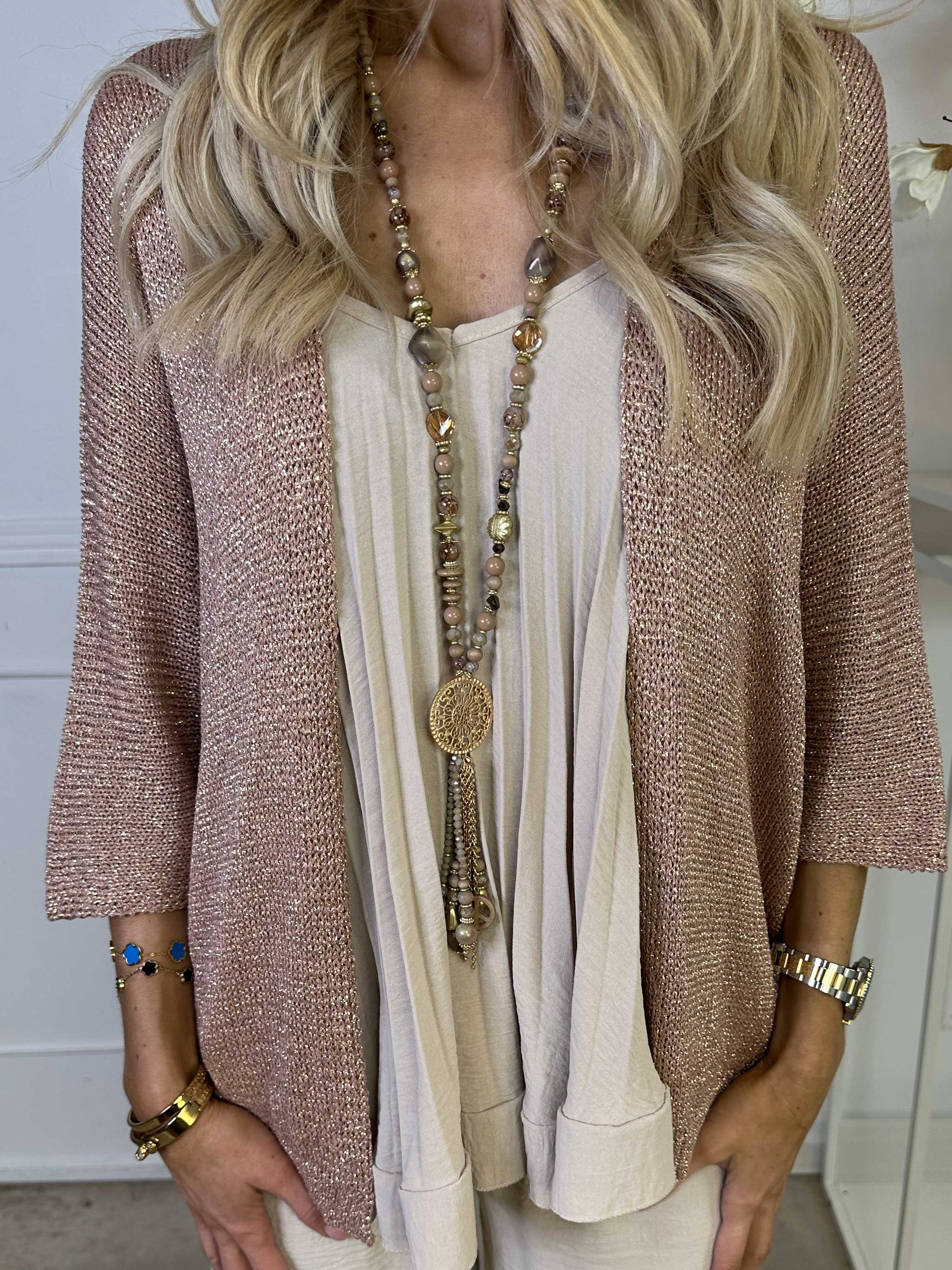 Mariela - Sød cardigan i viskose med glimmertråde